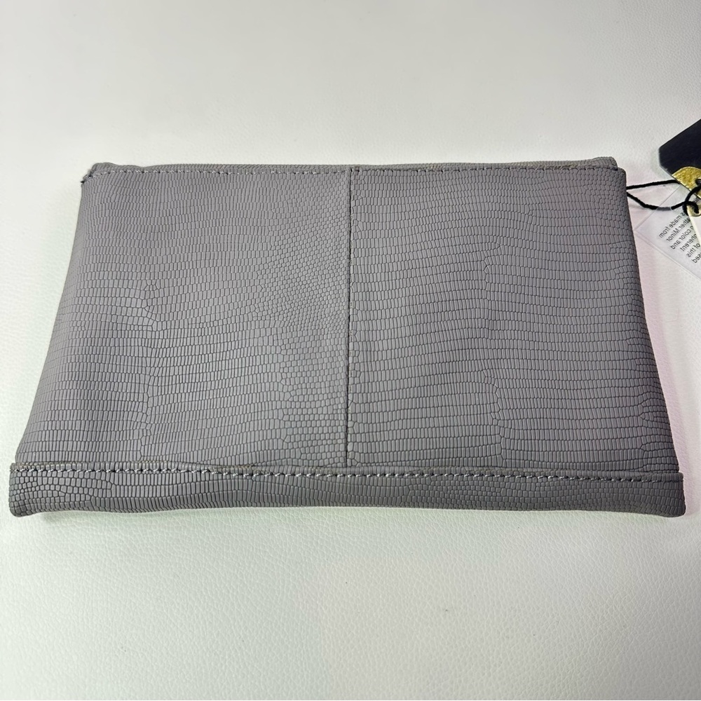 WOMEN’S NEW MODA LUXE LEATHER CARA CROSSBODY CLUTCH BAG GREY - Picture 9 of 12